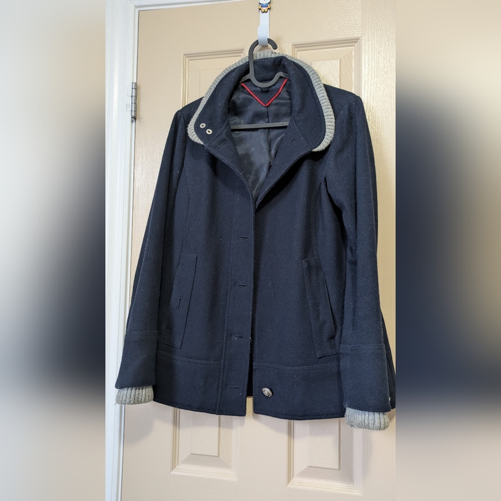 Tommy Hilfiger Wool Coat - Navy Blue XS